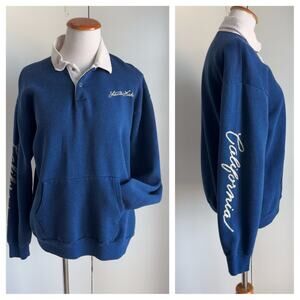 Vintage 70s Sweatshirt/Polo single Stitch Blue California Tourist Graphic Logo M
